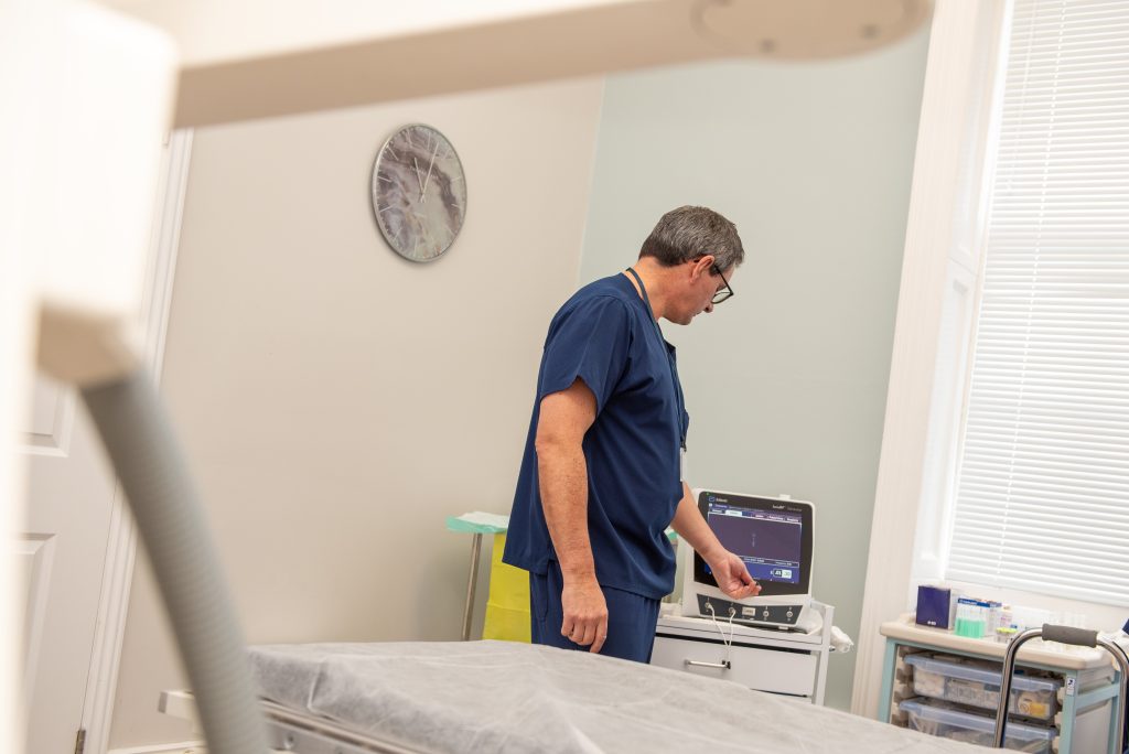 Dr Neal Evans using an RF generator