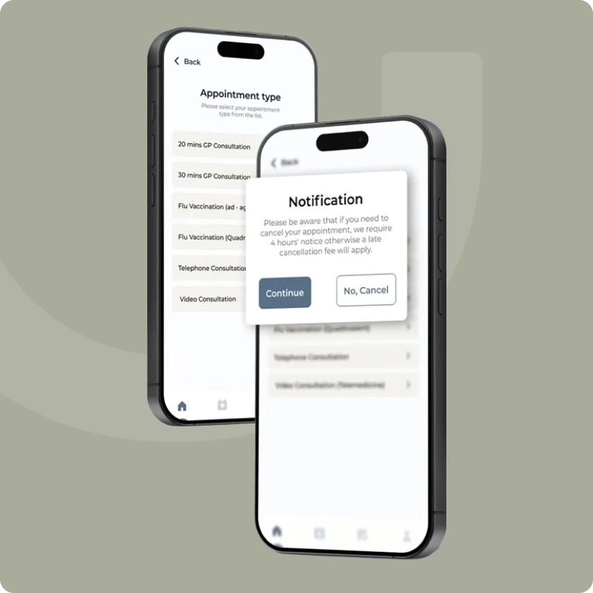 mock up of DoctorNow on a mobile device